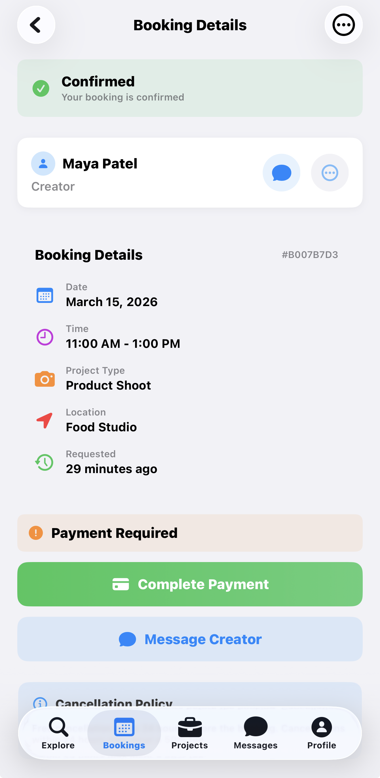 Booking Details